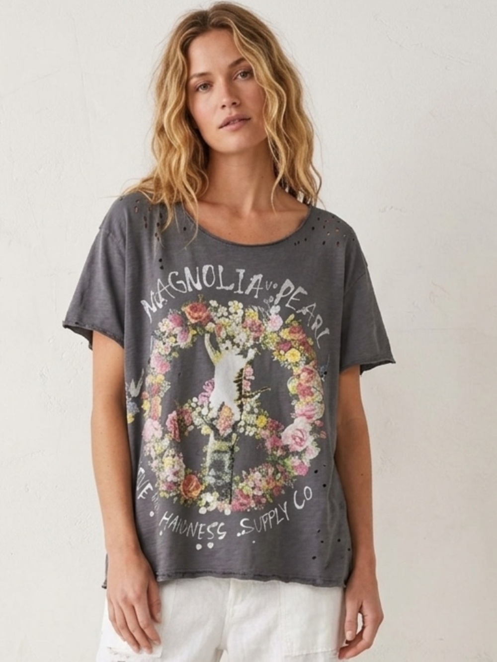 Magnolia, pearl, love and happiness supply, Co.
Graphic T-shirt